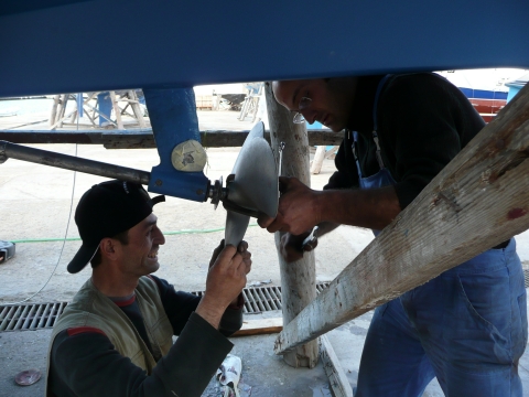 Travaux sur l'arbre d'hélice (joint tournant, joint hydrolube)